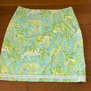 Lilly Pulitzer Green and Blue Pencil Skirt Resort Wear